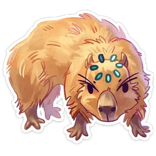 😠 капибара, животное, стикер, милый, пушистый, монстр telegram sticker