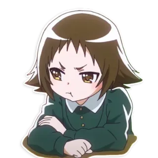 ☹️ animé, fille, en colère, bouder, mignon telegram sticker