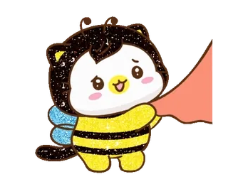 ⭐ fofo, desenho animado, abelha, animal, kawaii, adesivo telegram sticker