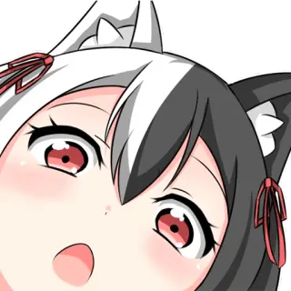 😮 anime, cat, girl, kawaii, cute telegram sticker