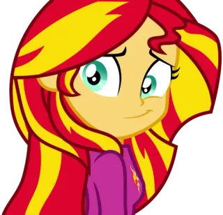 😅 Sunset Shimmer My Little Pony: Equestria Girls kartun, Sunset Shimmer, Equestria Girls, My Little Pony, persahabatan, animasi telegram sticker