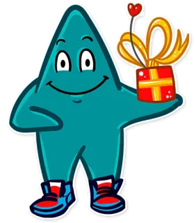 🎁 star, gift, cartoon, cute, character, present, celebration, illustration telegram sticker