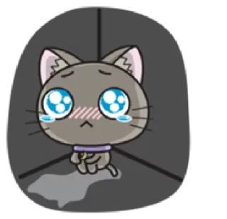 😭 triste, gato, chorando, lágrimas, desenho animado, anime, kawaii whatsapp sticker