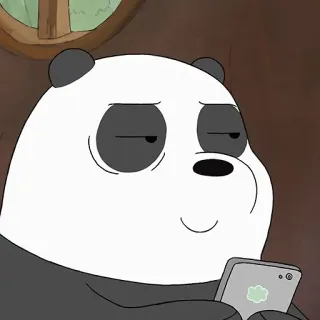 💋 Panda We Bare Bears Мультфильм, Панда, Телефон, Анимация, Персонаж whatsapp sticker