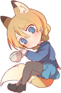 😍 Anime, Volpe, Chibi, Carino, Kemonomimi whatsapp sticker