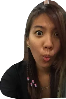 😳 persona, mujer, selfie, asiática, retrato, cara telegram sticker