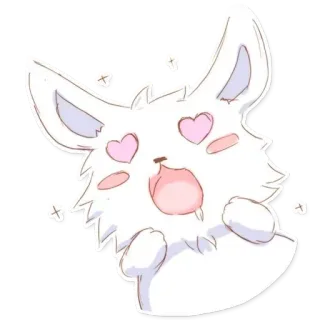 😍 słodki, zwierzę, miłość, oczy w serca, uroczy, kreskówka telegram sticker