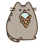 🍦 Pusheen cat, ice cream, cute, cartoon telegram sticker