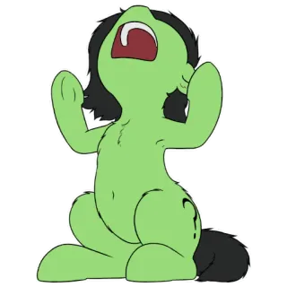 😰 卡通, 绿色, 角色, 动物, 怪物 telegram sticker