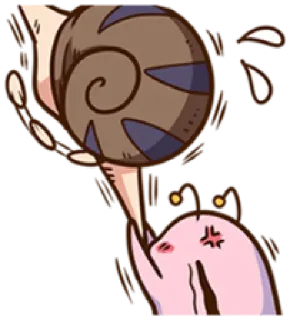 😙 Schnecke, süß, wütend, genervt, Cartoon, Figur telegram sticker
