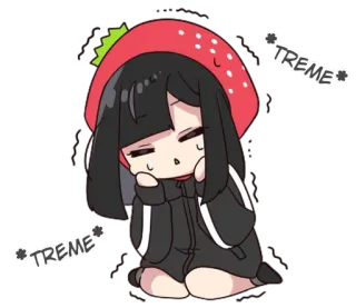 😥 TREME Anime, Chica, Fresa, Lindo whatsapp sticker