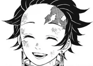 😁 Tanjiro Kamado Demon Slayer anime, mangá, Demon Slayer, Tanjiro, personagem, sorrindo whatsapp sticker