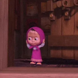 🍄 Masha Masha and the Bear dessin animé, fille, enfant, animé, Masha, ours whatsapp sticker