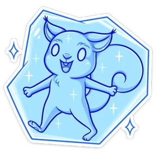🥶 sticker, eichhörnchen, eis, süß, cartoon, tier, blau telegram sticker