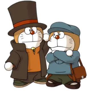 👜 Doraemon doraemon, anime, cartoon, charakter, manga, hut, gentleman whatsapp sticker