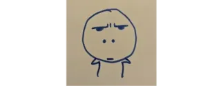 🔰 cartoon, drawing, minimalist, simple, expressionless, character telegram sticker