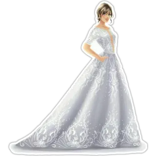 😁 Frau, Hochzeit, Braut, Kleid, Abendkleid, Spitze, Brautkleid, Weißes Kleid telegram sticker