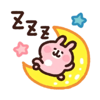 💤 ZZZZZ hase, schlaf, mond, sterne, süß, cartoon telegram sticker