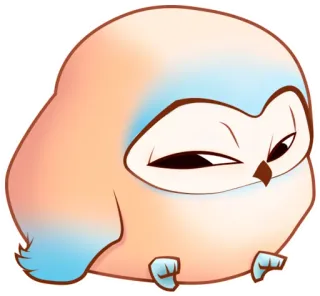 😒 sowa, słodki, ptak, zwierzę, kreskówka, kawaii telegram sticker