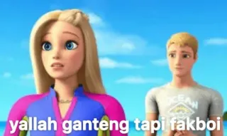 😆 yallah ganteng tapi fakboi Barbie, Ken, Kartun, Meme telegram sticker