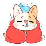 🥵 gato, triste, enfermo, animal, lindo, dibujo animado whatsapp sticker