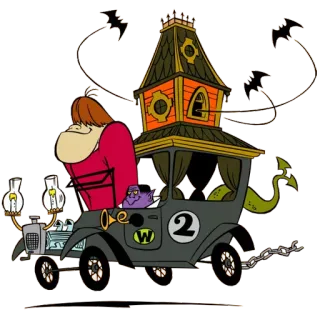 🚚 Wacky Races Wacky Races, Dessin animé, Véhicule, Voiture, Vintage whatsapp sticker