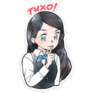 🤫 THXO! ssst, stil, anime, meisje, kantoor telegram sticker