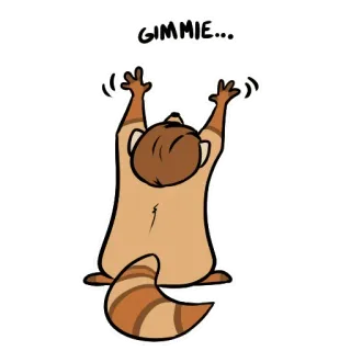 🤲 GIMMIE... raccoon, cute, funny, cartoon, request, begging telegram sticker