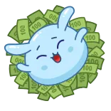 🤑 お金, 漫画, かわいい, 幸せ, 富, 成功 whatsapp sticker