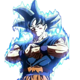 👊 Goku Dragon Ball anime, Dragon Ball, Goku, Super Saiyan, cartoon, vechter, blauw haar telegram sticker