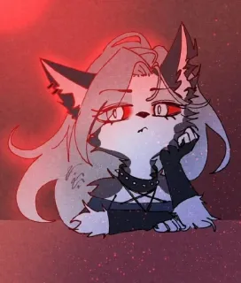 ❤️‍🔥 Loona Helluva Boss pies piekielny, kreskówka, Helluva Boss, Loona, anime telegram sticker