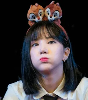 😶 mulher, menina, retrato, esquilos, tiara, orelhas telegram sticker