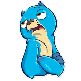 😒 Cartoon, Tier, Katze, Blau telegram sticker