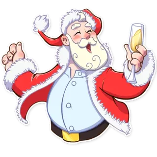 🥂 Santa Claus Papai Noel, Natal, celebração, feriado, festa, champanhe, saúde whatsapp sticker
