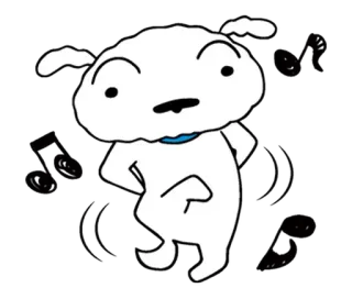 🎵 dog, cartoon, music, notes, dancing telegram sticker