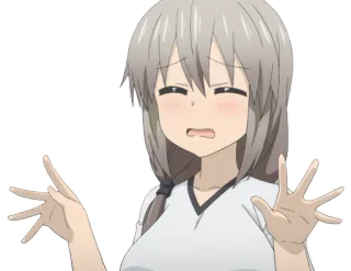 😰 Uzaki Hana Uzaki-chan Wants to Hang Out! Аниме, Uzaki-chan Wants to Hang Out, Узаки Хана, Персонаж, Мем, Смешной telegram sticker