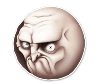 😕 bravo, rosto, meme, raiva, expressão, desenho animado telegram sticker