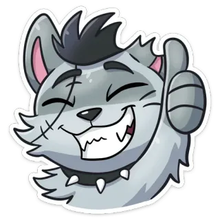 👍 Cartoon, Figur, Wolf, Daumen hoch telegram sticker