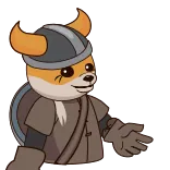 👋 바이킹, 여우, 헬멧, 만화, 동물, 귀여운 telegram sticker