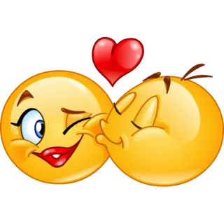 😘 emoji, love, kiss, heart, romance, smiley whatsapp sticker