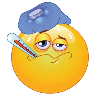 😰 krank, emoji, thermometer, kühlpack, krankheit, fieber, symptome telegram sticker