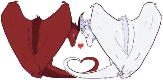 ❤ dragão, amor, fantasia, criatura, coração, animais telegram sticker