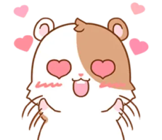 😍 햄스터, 동물, 사랑, 하트, 귀여운, 카와이, 눈, 사랑스러운 telegram sticker