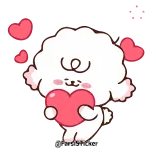 ❤️ mignon, coeur, amour, dessin animé, animal, personnage whatsapp sticker