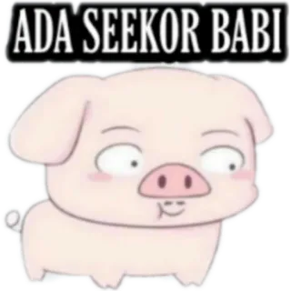 🐷 ADA SEEKOR BABI pig, cartoon, animal, cute telegram sticker