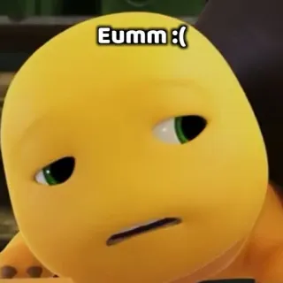 🙂 Eumm :( Cartoon, Traurig, Gelb, Ausdruck, Gesicht, Emoji telegram sticker