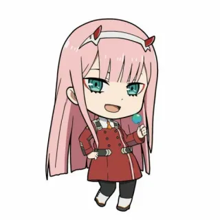 🥺 Zero Two Darling in the Franxx anime, chibi, cute, Zero Two, Darling in the Franxx, manga telegram sticker