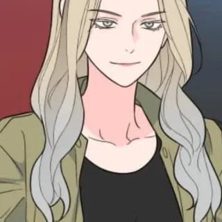 🖤 mulher, cabelo loiro, rosa, desenho animado, ilustração, arte whatsapp sticker