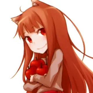 🍎 Holo Spice and Wolf anime, wolf, girl, holo, spice and wolf, apples telegram sticker
