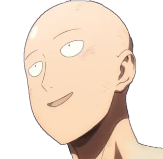 😄 Saitama One-Punch Man Anime, Personagem, Herói, Careca, Saitama, One-Punch Man, Desenho animado, Mangá telegram sticker